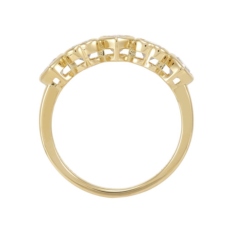 Brilliance Fine Jewelry Created White Sapphire Heart Band In Sterling Silver 14k Gold Plated Size 7