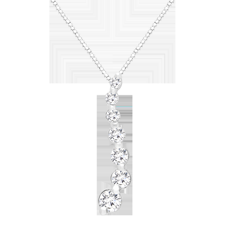 Brilliance Fine Jewelry Journey 1/4 Carat Lab Grown Diamond Pendant Necklace In Sterling Silver