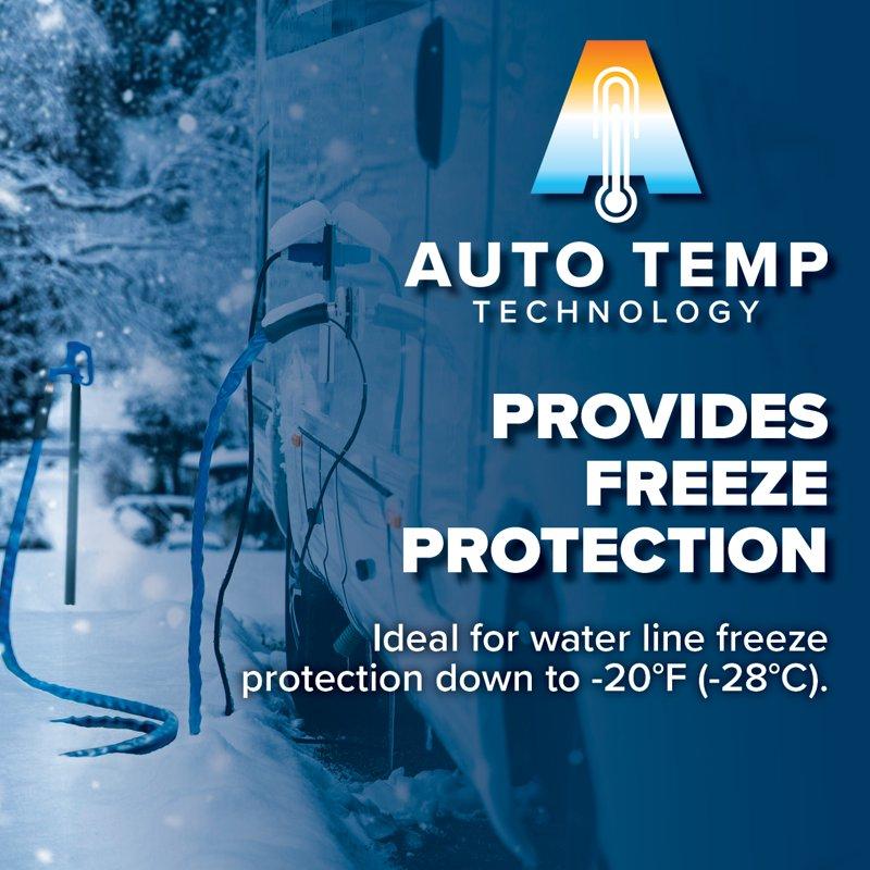 Camco 25-Foot Heated Water Hose For RV - Drinking Water Safe - Blue (22911)