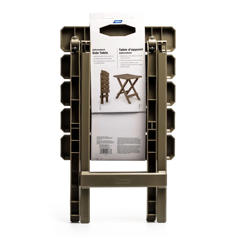 Camco 51883 Small Adirondack Folding Table - Champagne