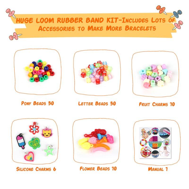 CandWuom 1800+ Rubber Band Bracelet Making Kit Loom Band Loom Bracelet Kit Friendship Bracelet Making Kit For Girls 8-12 Gifts