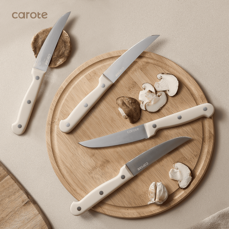 Carote 14 Pcs Knife Set With Wooden Block Stainless Steel Knives With Ergonomic Handle Forged