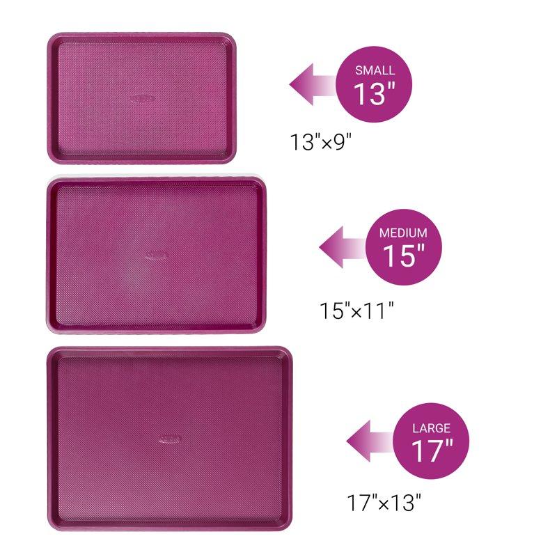 Carote 3-Pc Rectangular Baking Pan Set Bakeware Set Including 13-15-17 Inch Sheet Pan Royal Violet