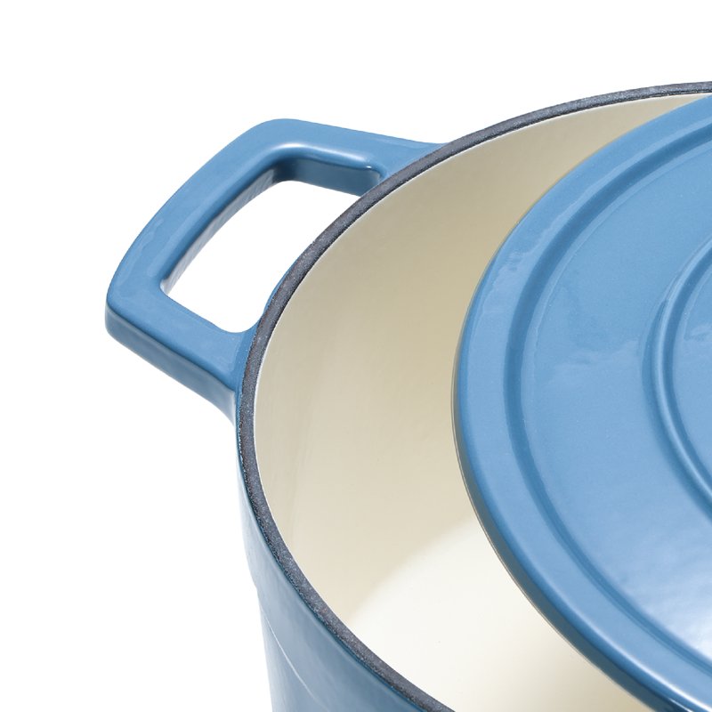 Carote 5QT Enamel Cast Iron Dutch Oven Pot For Sourdough Bread Stew Roast Easy Cleaning Bluestone