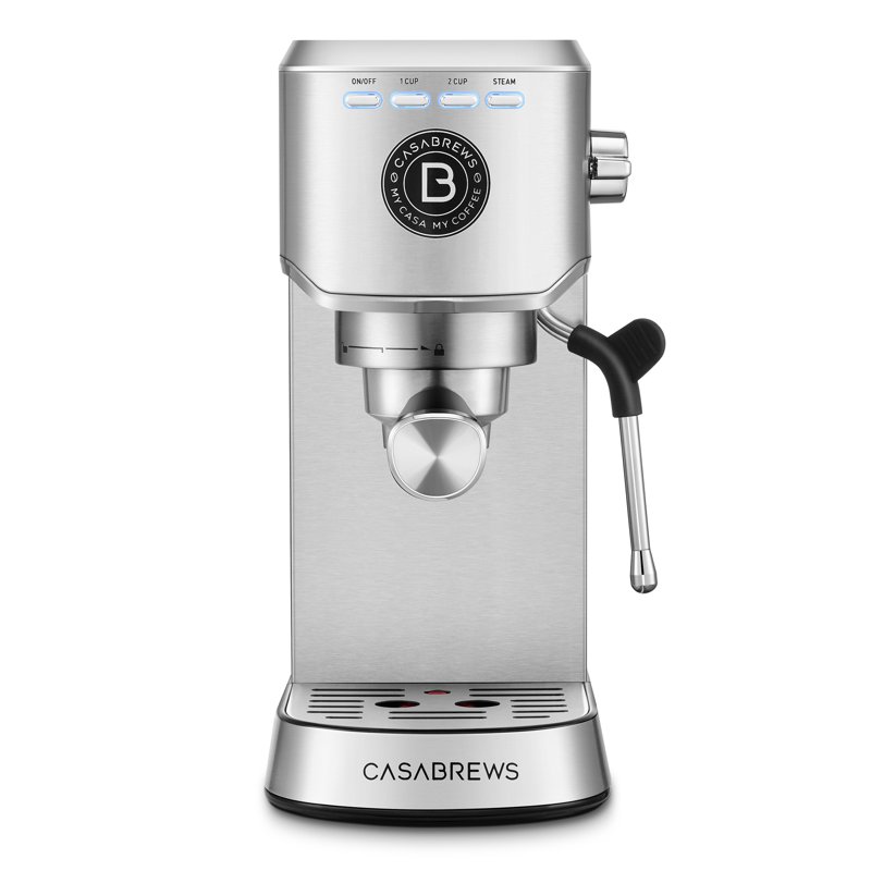 CASABREWS 5418Basic Espresso Machine With 20-Bar Pressure 34 Oz Water Tank With Milk Frother Silver