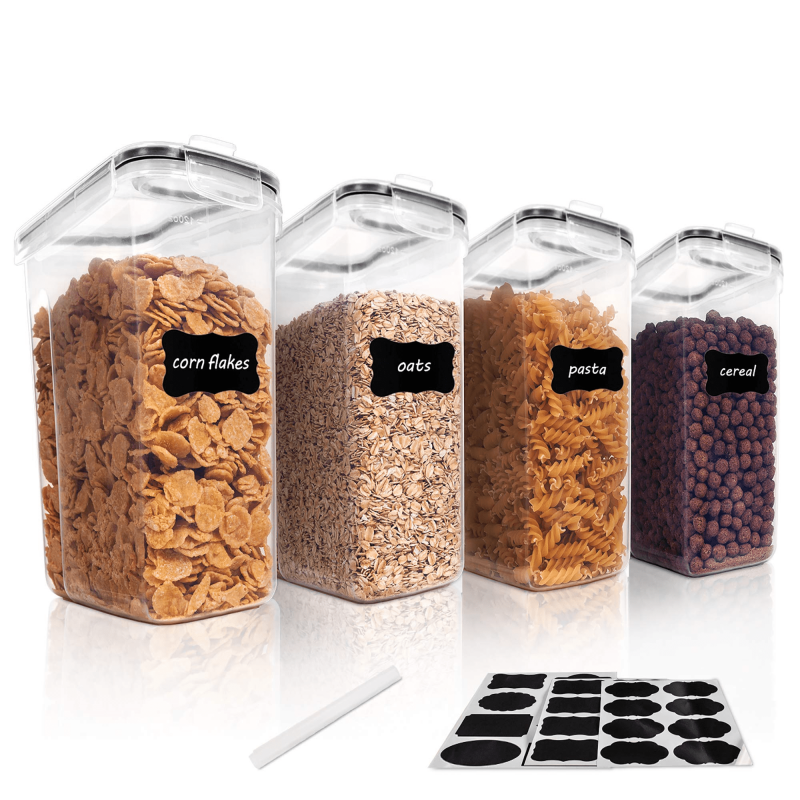 Cereal Storage Container Set Of 4 Vtopmart Airtight Food Storage Containers 135.2 Fl Oz Black