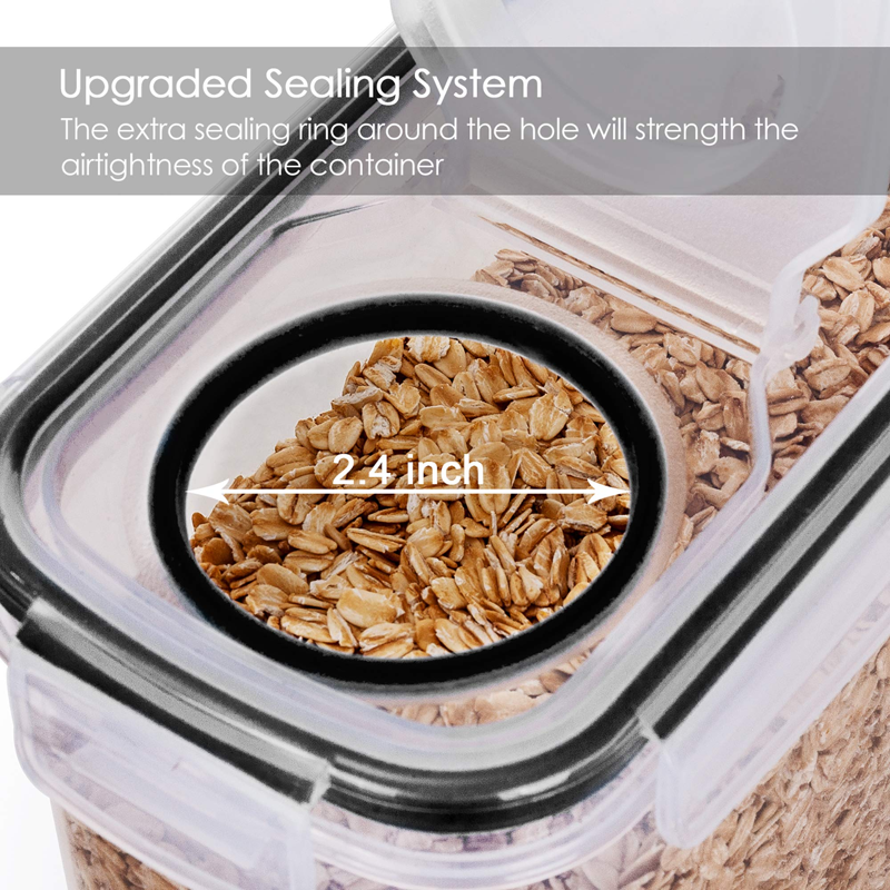 Cereal Storage Container Set Of 4 Vtopmart Airtight Food Storage Containers 135.2 Fl Oz Black