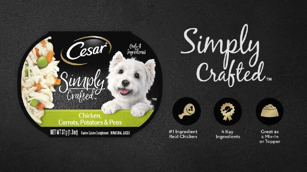 Cesar Classic Loaf In Sauce Duck Recipe Wet Dog Food Adult 3.5 Oz Easy Peel Tray