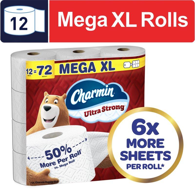 Charmin Ultra Strong Toilet Paper 12 Mega XL Rolls 330 Sheets Per Roll