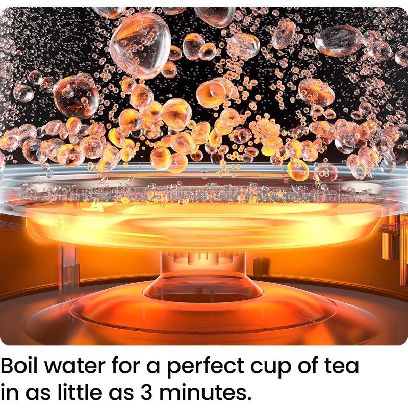 Chefman 1L Electric Glass Kettle W/ LED Indicator Light Automatic Shutoff - Black