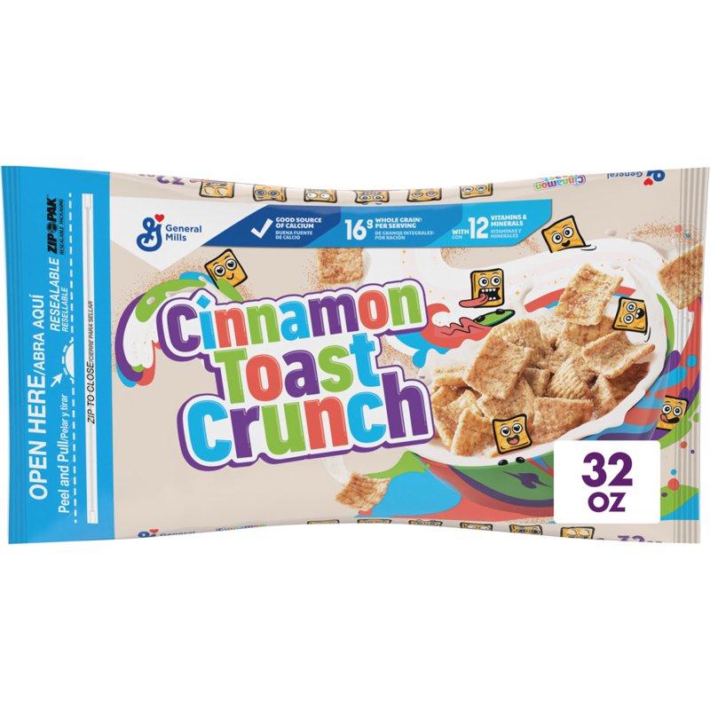 Cinnamon Toast Crunch Breakfast Cereal Crispy Cinnamon Cereal Value Bag 32 oz
