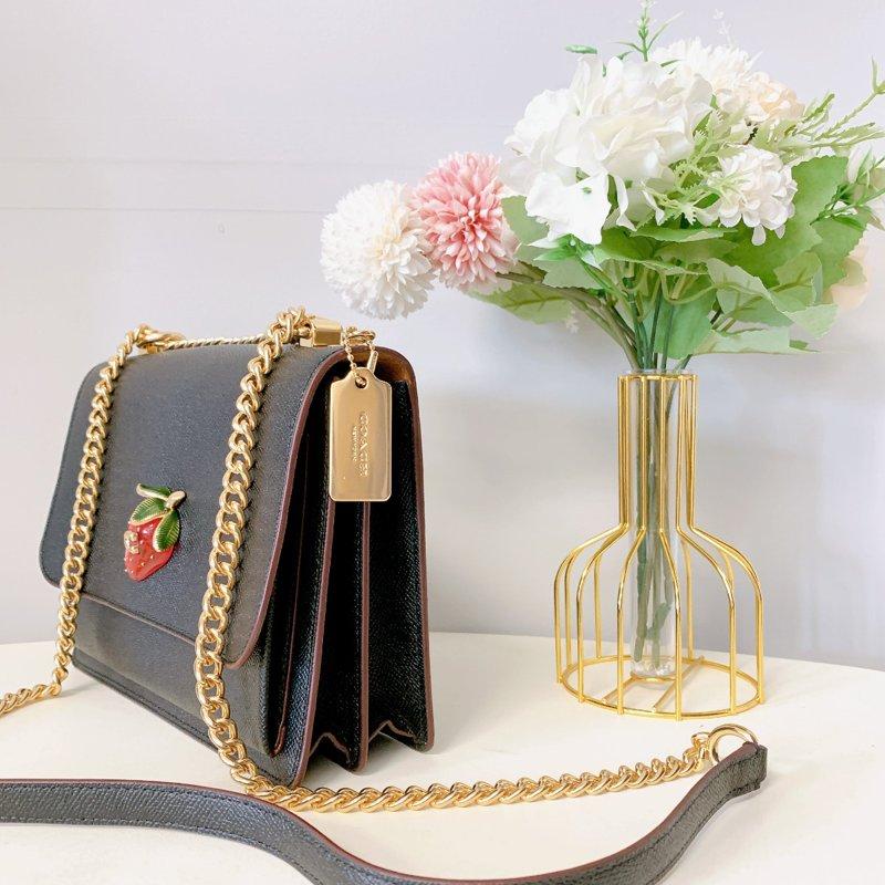 Coach CH331 Klare Crossbody In Signature Canvas With Strawberry IN Black Multi