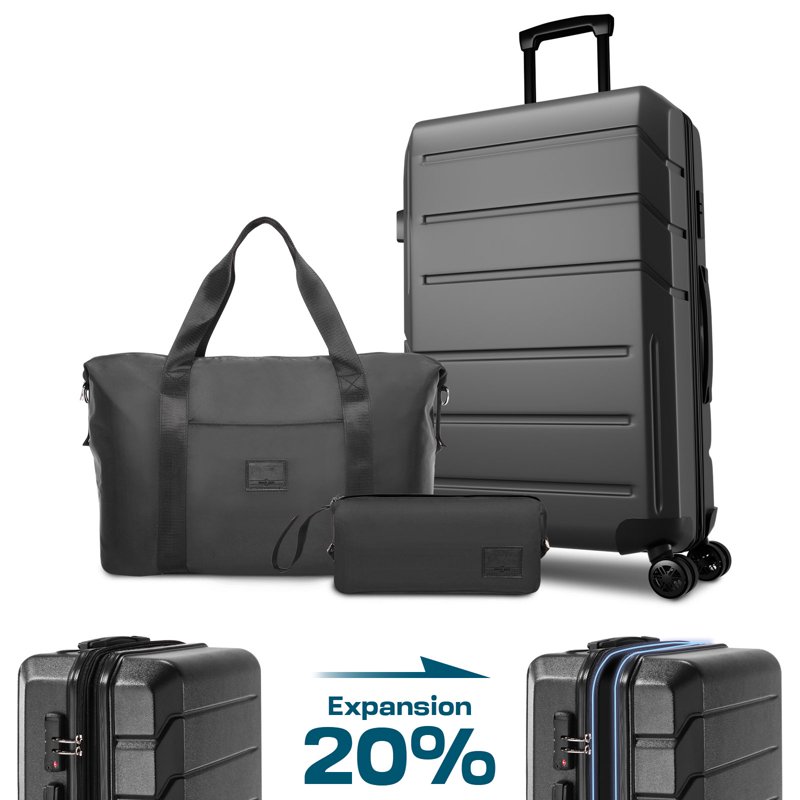 COBIZI 3 Piece Luggage Sets Hardshell Hardside TSA Lock Lightweight Durable Spinner Wheels Suitcase