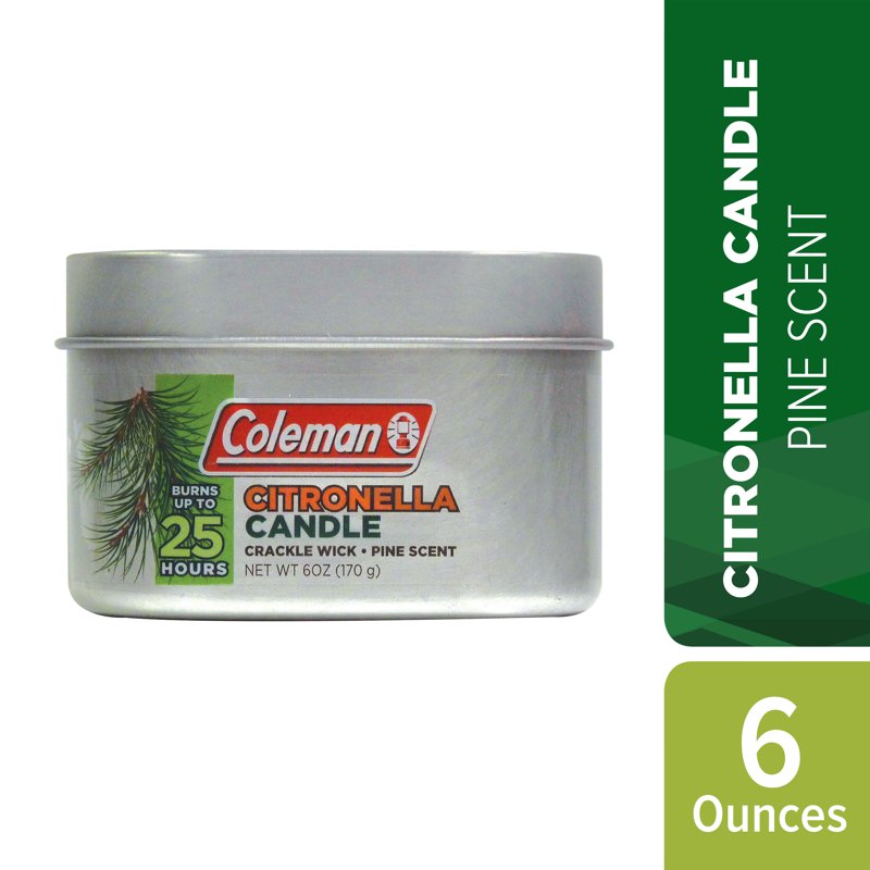 Coleman Repellents Pine Citronella Candle 6 Oz. Silver
