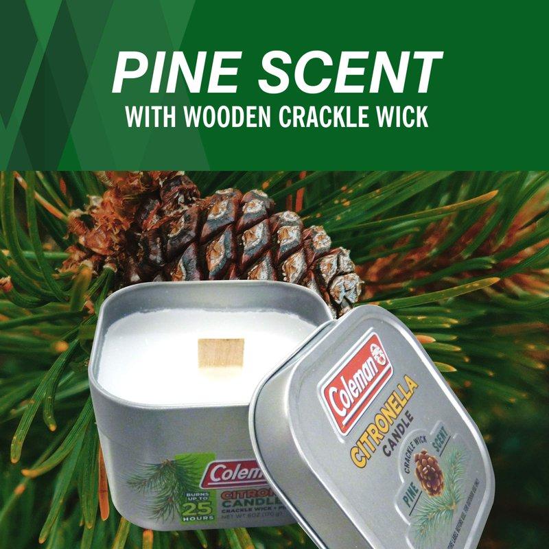 Coleman Repellents Pine Citronella Candle 6 Oz. Silver