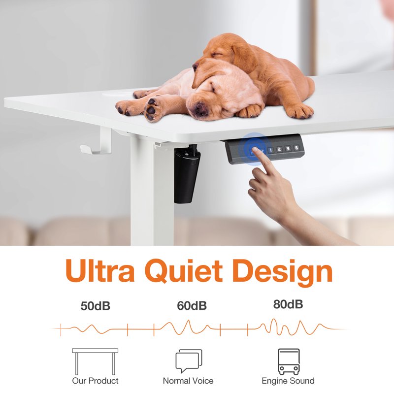 CONCETTA Electric Standing Desk 40''x24'' Height Adjustable Desk Home Office Desk With Electric Lift Sit Stand Desk Workstation For Home Office White