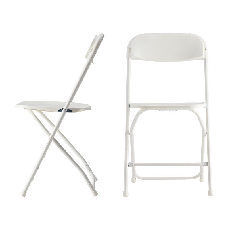 CONCETTA Plastic Folding Chair Set Of 6 330LB Load Capacity Lightweight For Indoor/Outdoor White