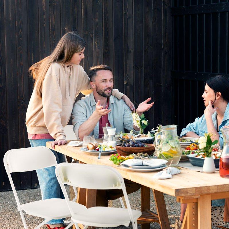 CONCETTA Plastic Folding Chair Set Of 6 330LB Load Capacity Lightweight For Indoor/Outdoor White