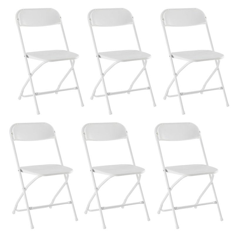 CONCETTA Plastic Folding Chair Set of 6 330LB Load Capacity Lightweight for Indoor/Outdoor White CONCETTA Plastic Folding Chair Set of 6 330LB Load Capacity Lightweight for Indoor/Outdoor White