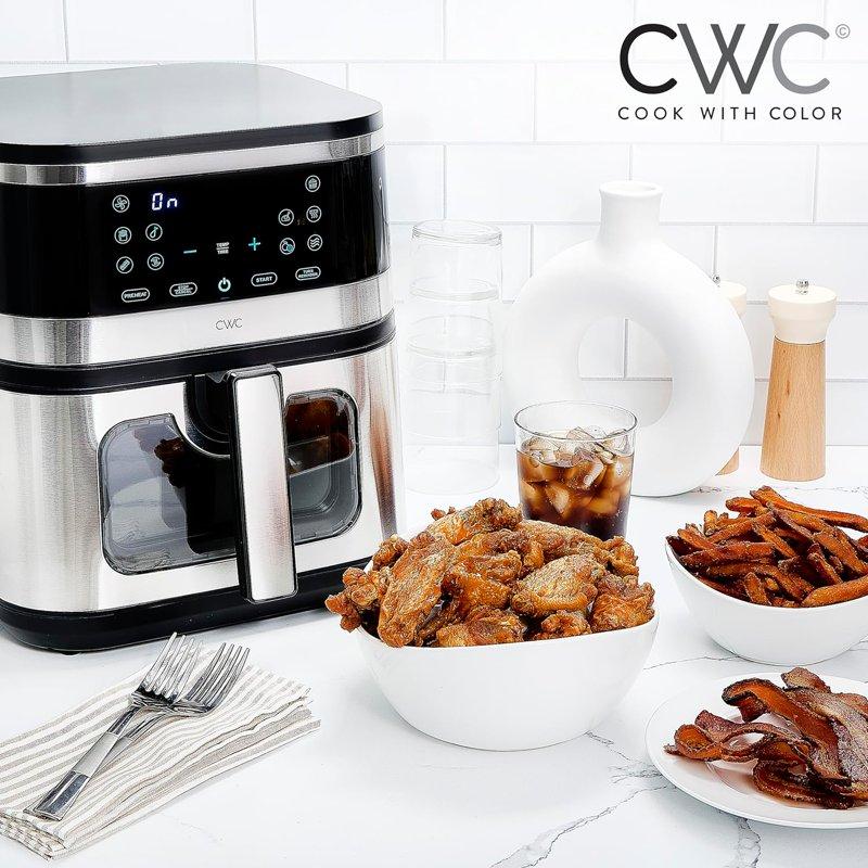 COOK WITH COLOR Digital Air Fryer 8.5-Quart Stainless Steel Air Fryer Kitchen Appliance Black
