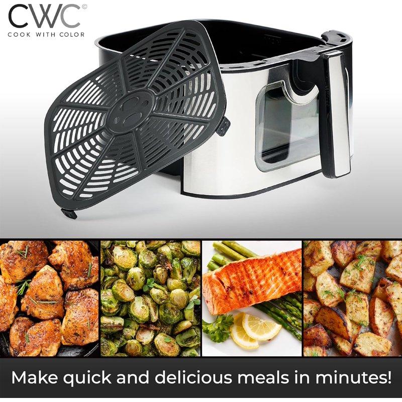 COOK WITH COLOR Digital Air Fryer 8.5-Quart Stainless Steel Air Fryer Kitchen Appliance Black