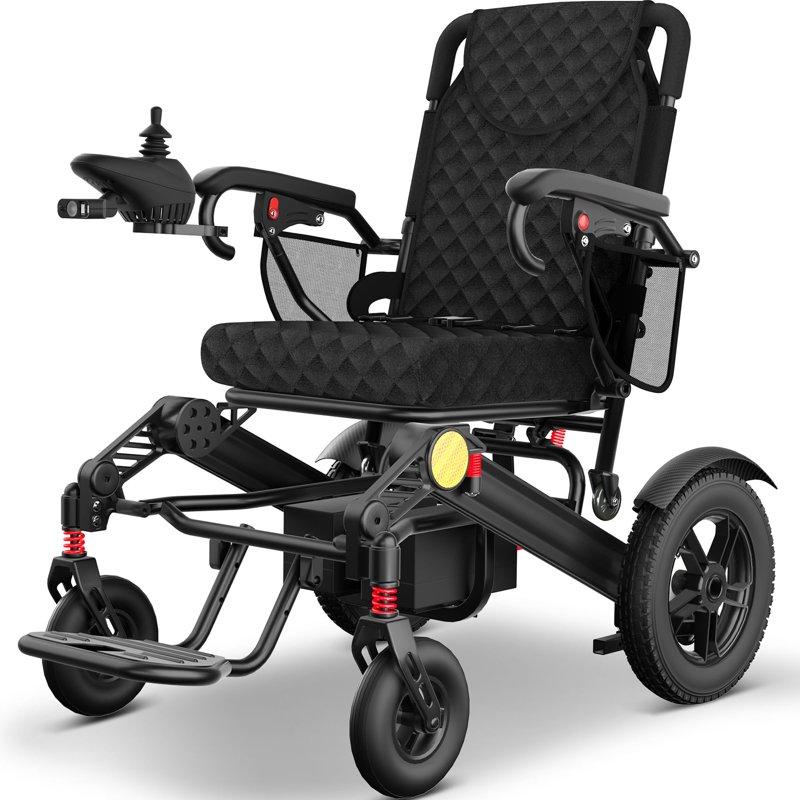 COOLHUT Electric Wheelchair 30+ Miles Long Travel Range Foldable & Lightweight Motorized Wheelchair with Safety Features 2 Lithium Battery Ideal for Seniors & Travel