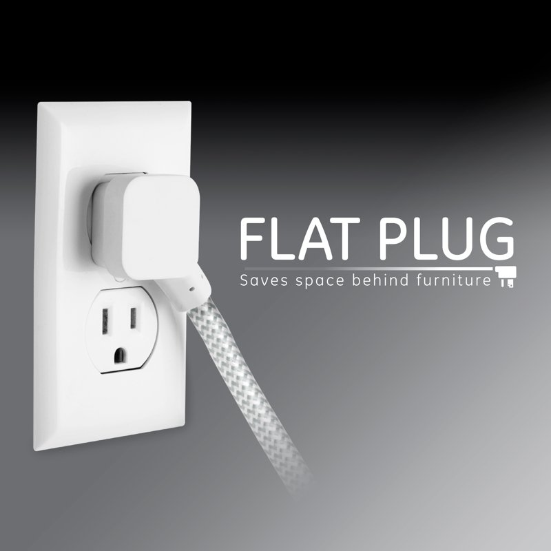 Cordinate 10ft. 3-Outlet Extension Cord White/Gray – 39624