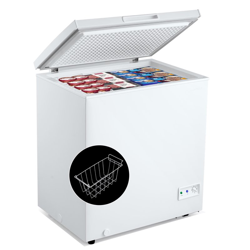 Costway 5 Cubic Feet Chest Freezer w/Removable Storage Basket Deep Freezer