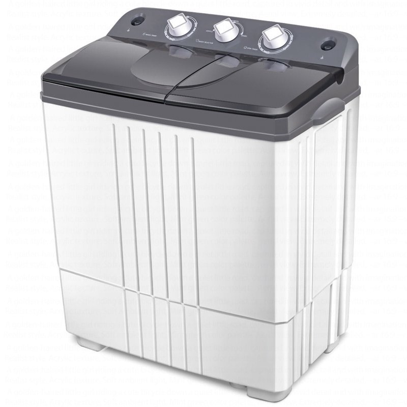 Costway Twin Tub 20Lbs Top Load Washing Machine With Gravity Drain