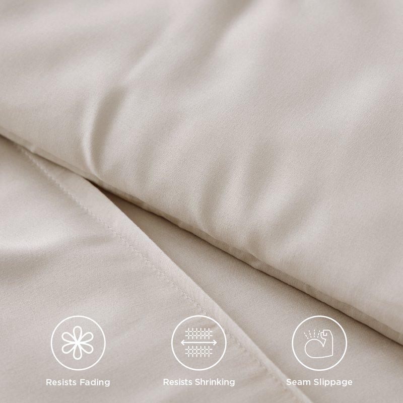 Cozy Comfort Twin Comforter Set 3 Pieces Soft Pinch Pleat Beige Bedding Set For All Season