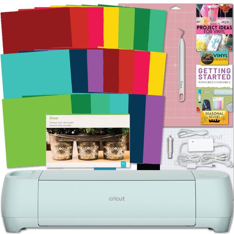 Cricut Explore 3 Craft Cutting Machine with Vibrant Vinyl 20 Sheet Pack Bundle