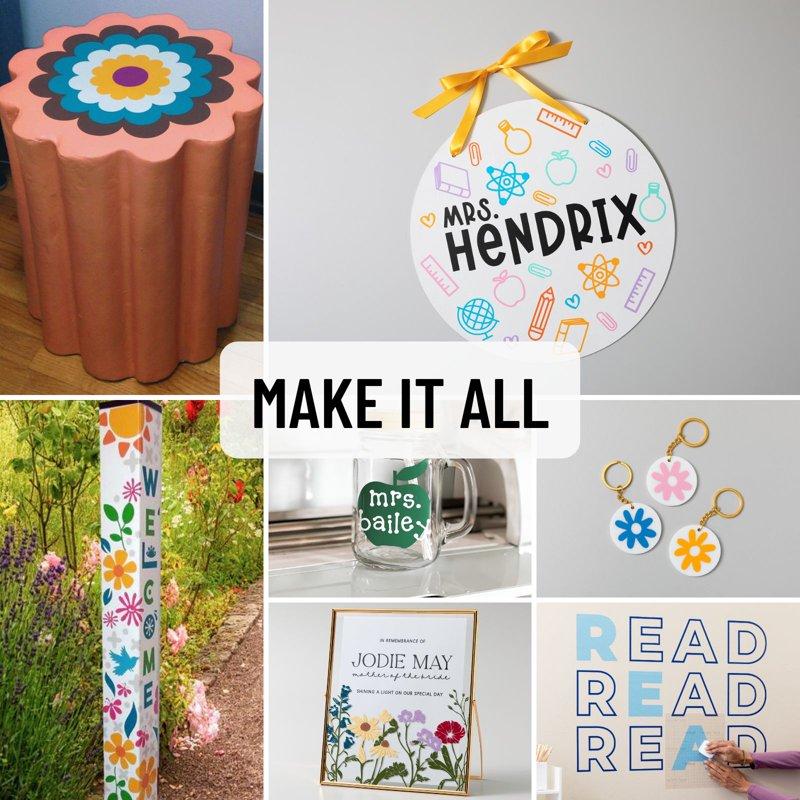 Cricut Maker 3 Electric Die-Cutting Machine With Rainbow Vinyl And Tools Bundle