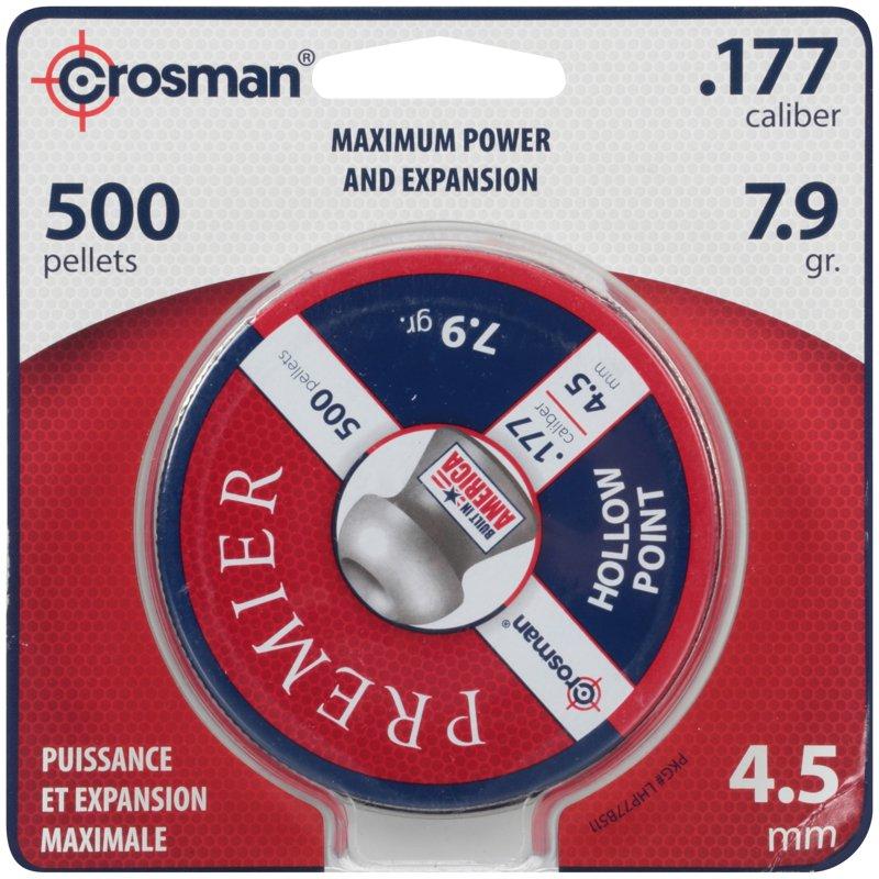 Crosman Premier Hollow Point 500 Pellets in a Tin. LHP77 Ammunition