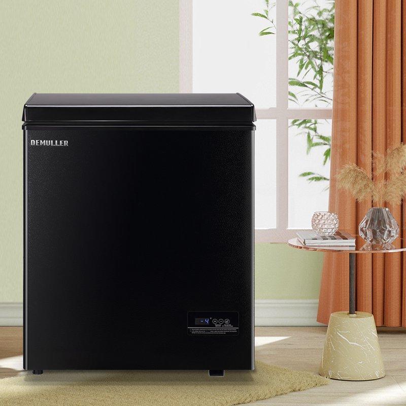 DEMULLER 4.0 Cu. Ft Chest Freezer Small Freezer With Top Open Door Freestanding Black