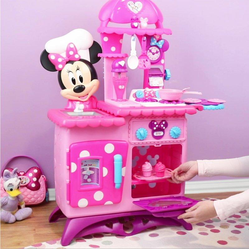 Disney Junior Minnie Mouse Flipping Fun Pretend Play Kitchen Set Play Food Realistic Sounds Kids Toys For Ages 3 Up