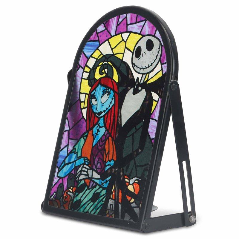 Disney's The Nightmare Before Christmas Jack & Sally Painted Glass With Tea Light Holder 6" Halloween Tabletop Décor By Open Road