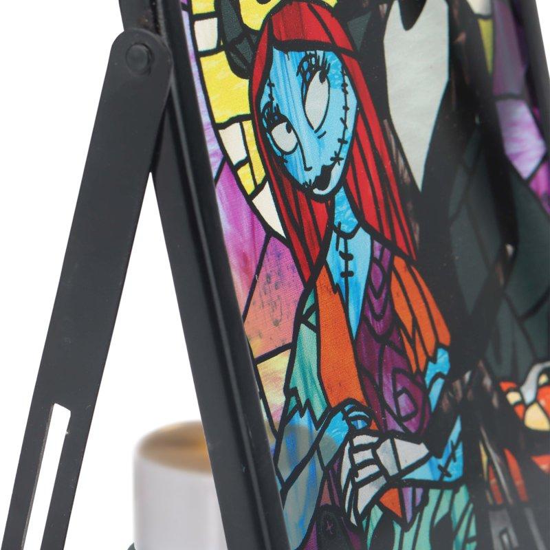 Disney's The Nightmare Before Christmas Jack & Sally Painted Glass With Tea Light Holder 6" Halloween Tabletop Décor By Open Road