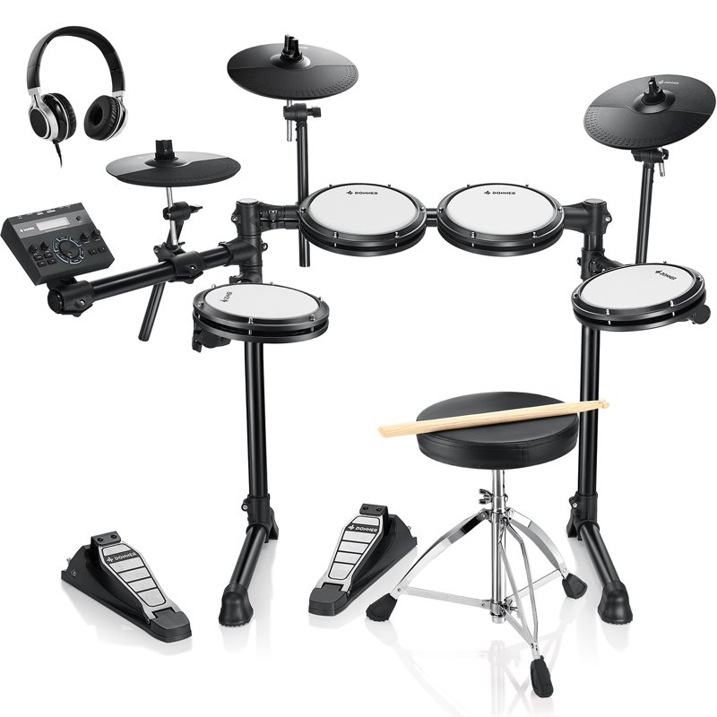 Donner Adults Electric Drum Set 31 Kits And 450+ Sounds Throne Headphones Sticks USB MIDI DED-200