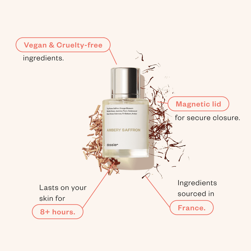 Dossier Ambery Saffron Eau De Parfum Inspired By MFK's Baccarat Rouge 540 Unisex Perfume 1.7 Oz