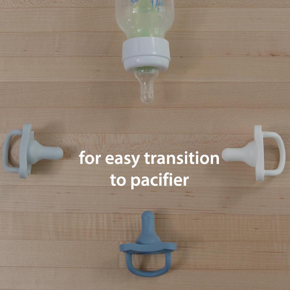 Dr. Brown's HappyPaci 100% Silicone Pacifier 0-6m BPA Free Cool Gray Green Ecru 3 Pack