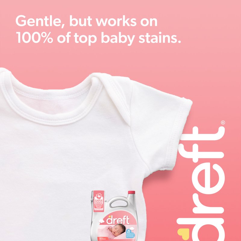 Dreft Newborn Essentials Bundle: Liquid Laundry Detergent & Blissfuls Scent Booster