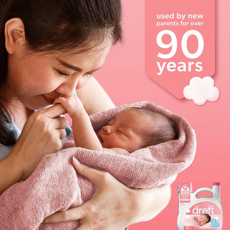 Dreft Newborn Essentials Bundle: Liquid Laundry Detergent & Blissfuls Scent Booster