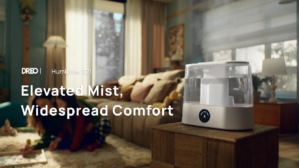 DREO 4L Cool Mist Humidifier For Large Room 36H Long Runtime Top-Fill Humidifiers Essential Oil Aroma Pad Tray 28dB Quiet Ultrasonic Humidifier For Home Touch Control