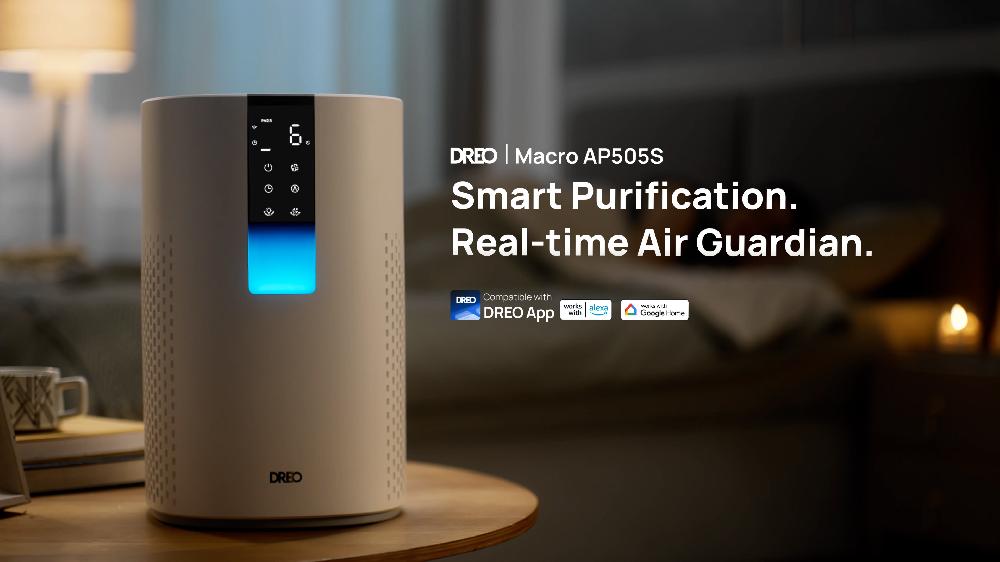 Dreo HEPA Air Purifier For Large Room Up To 1600 Sq.ft/2h Smart Purificador For Allergies And Asthma Remove 99.97% Pet Hair 5-Stage Filter With PM2.5 Air Quality Display 18W DC Motor Energy-Save