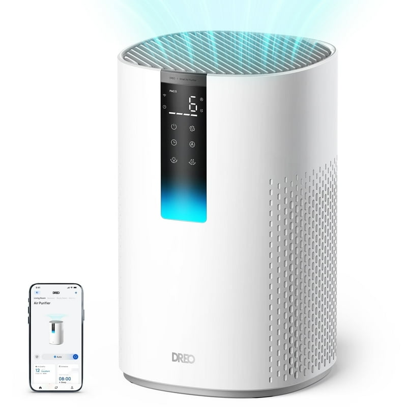 Dreo HEPA Air Purifier for Large Room up to 1600 sq.ft/2h Smart Purificador for Allergies and Asthma Remove 99.97% Pet Hair 5-Stage Filter with PM2.5 Air Quality Display 18W DC Motor Energy-Save