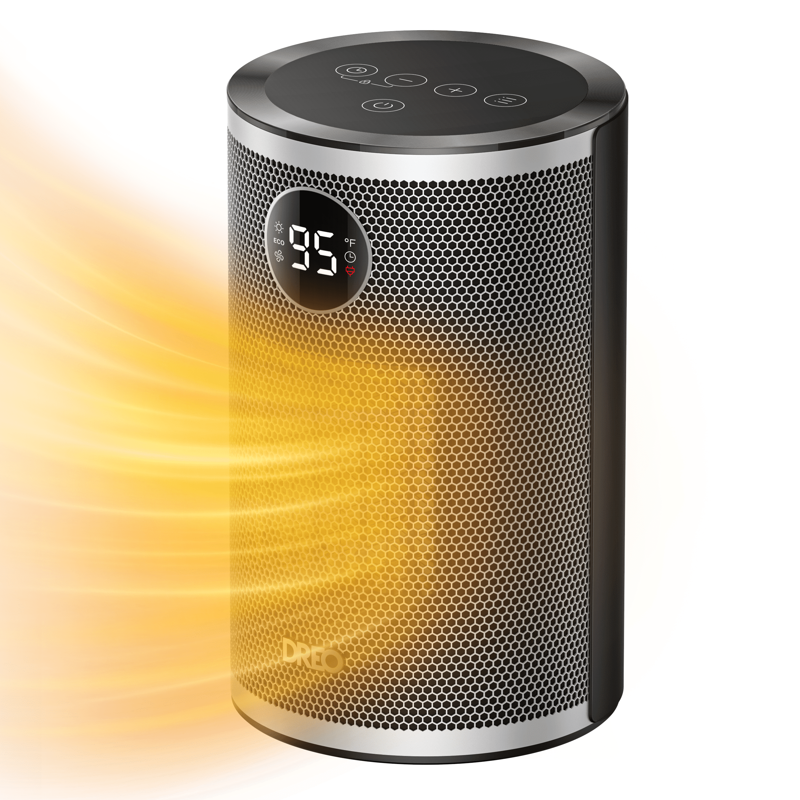 DREO Space Heater 1500W Portable Heaters for Inside Electric Heater with Thermal Sensor for Home Digital Display 12H Timer 3 Modes Safe Quiet Heater for Bedroom