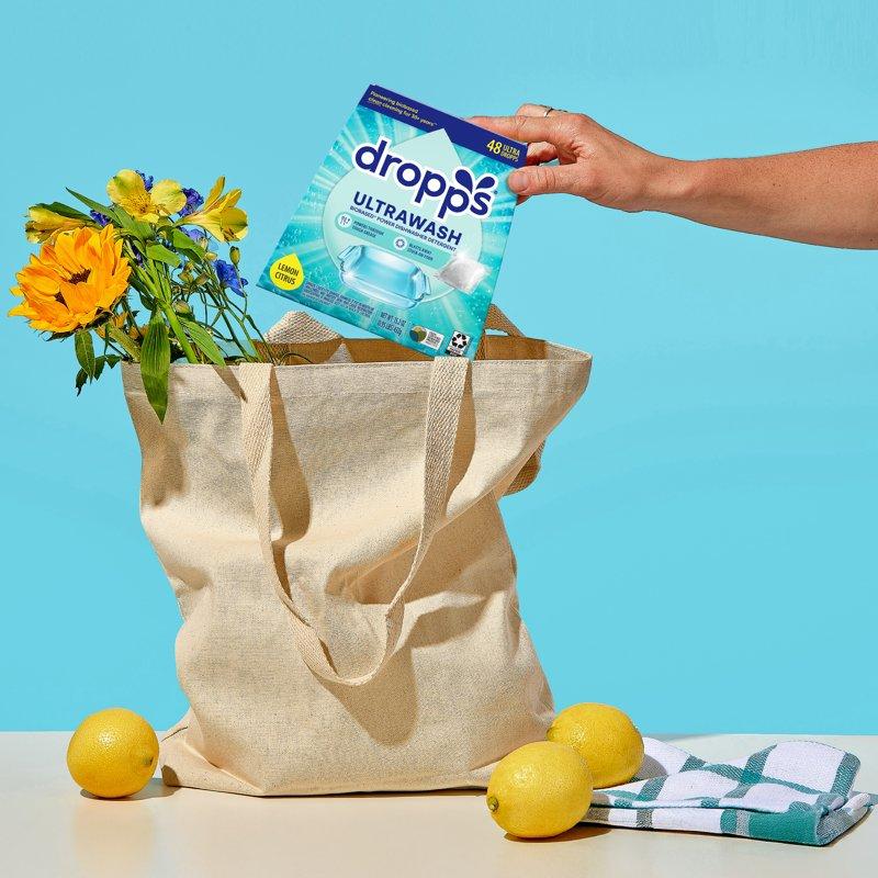 Dropps Dishwasher UltraWash Detergent Pods Biobased Lemon Citrus 48 Ct