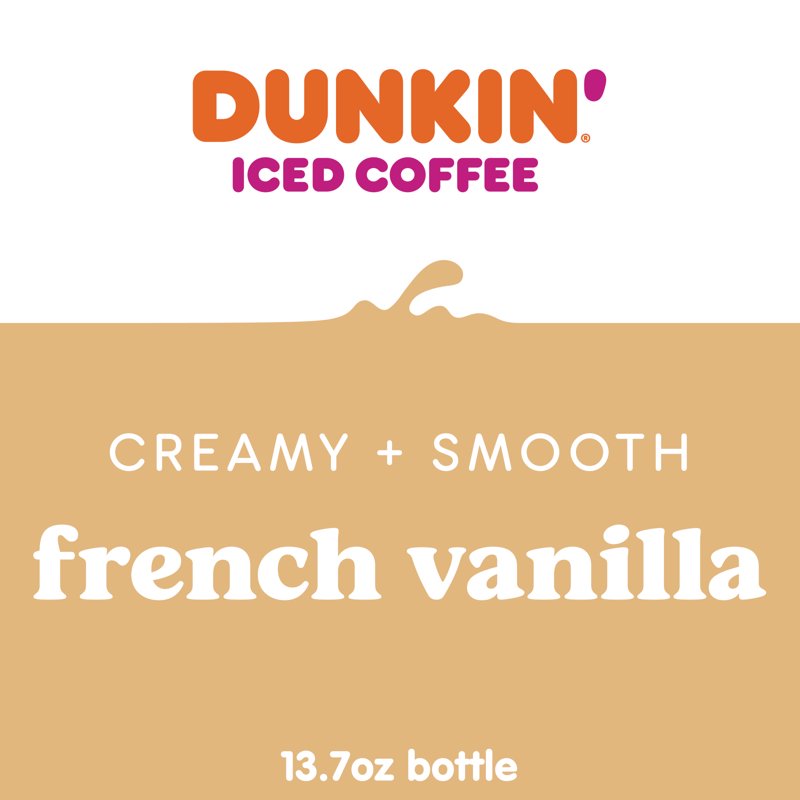 Dunkin' French Vanilla Iced Coffee 13.7 Fl Oz Bottle