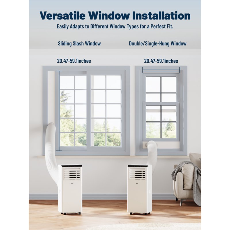 DuraComfort 8000 BTU Portable Air Conditioner 3-in-1 AC Unit Dehumidifier Fan Remote Timer For Room Up To 230 Sq.Ft