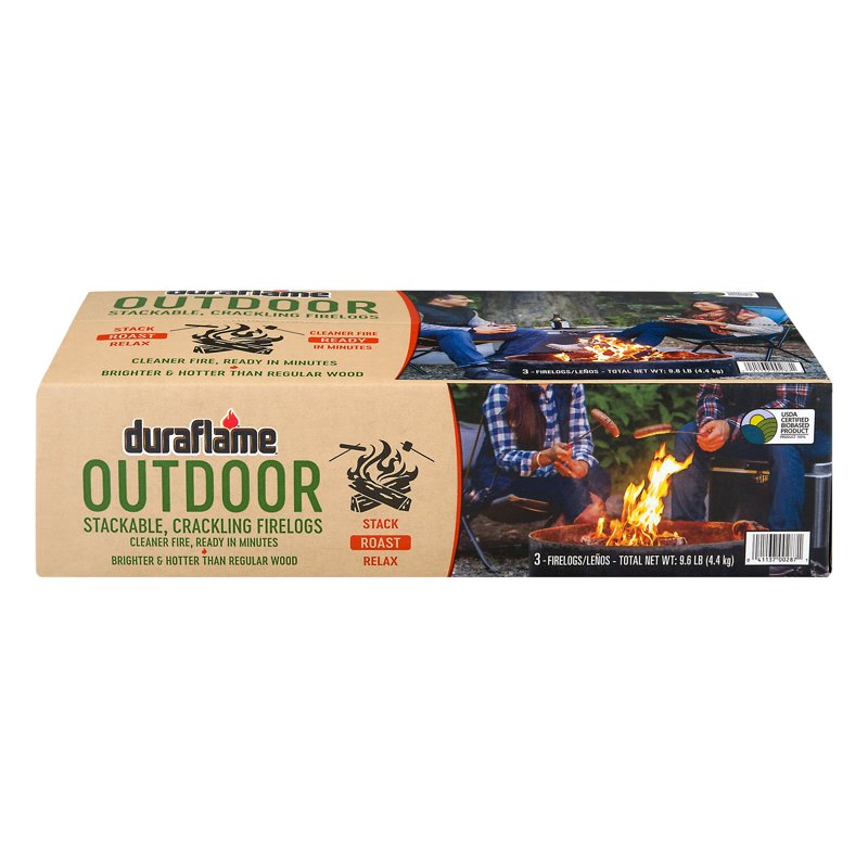 Duraflame Outdoor Roasting Firelogs Box Of 3 Firelogs For 1 Crackling Campfire (3 Pack)